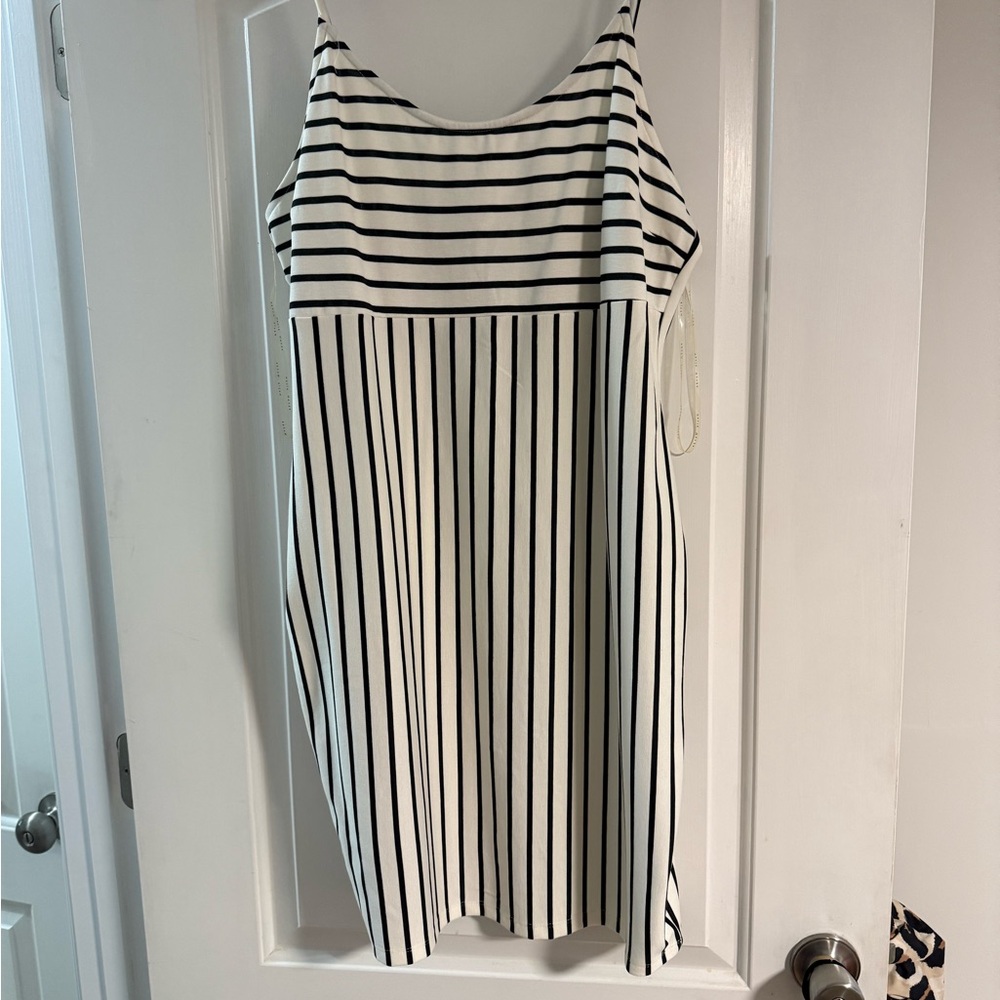 Black and White Striped Dress